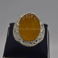 AAE 6530 Chandi Ring 925, Stone: Yellow Aqeeq - AmeerAliEnterprises