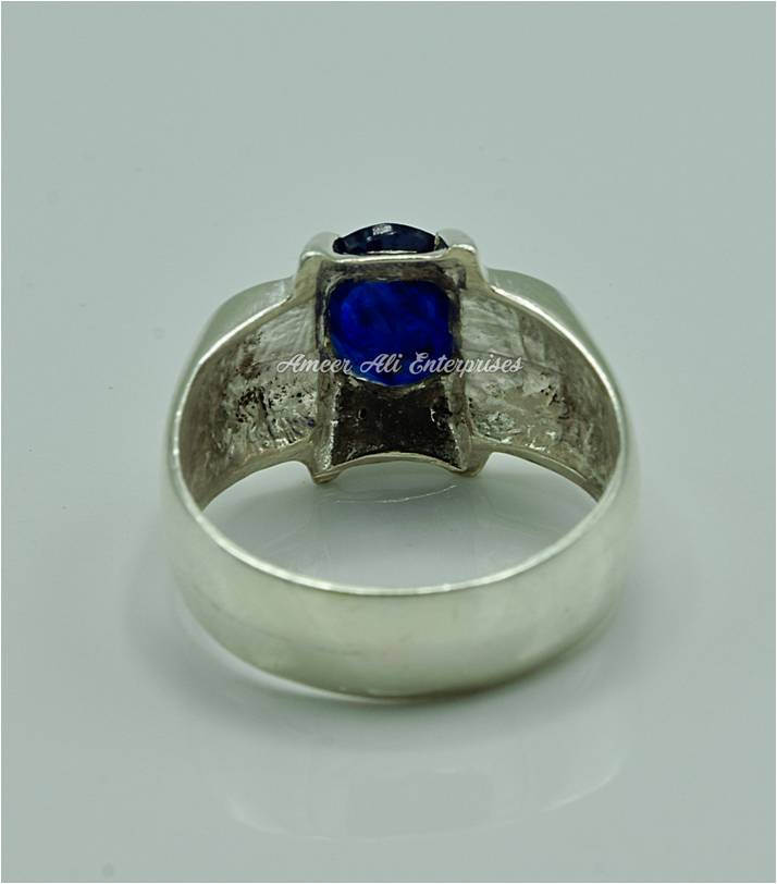 AAE 6844 Chandi Ring 925, Stone: Neelam