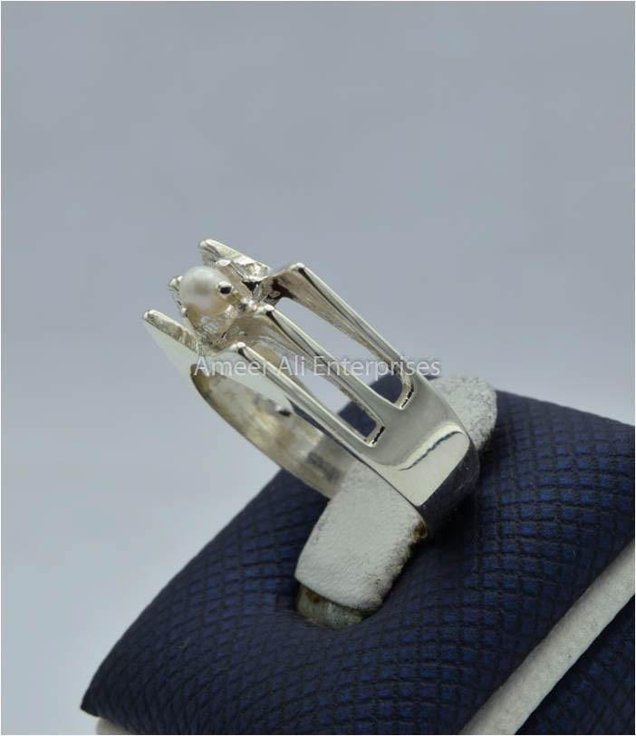 AAE 5803 Chandi Ring 925, Stone Pearl - AmeerAliEnterprises
