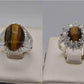 Silver Couple Rings: Pair 101,  Stone: Tiger's Eye - AmeerAliEnterprises