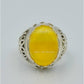 AAE 6284 Chandi Ring 925, Stone: Yellow Aqeeq