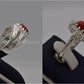 Silver Couple Rings: Pair 57, Stone: Marjan (Coral) - AmeerAliEnterprises