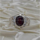 AAE 1136 Chandi Ring 925, Stone: Ruby (Yaqoot) - AmeerAliEnterprises