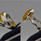 Silver Couple Rings: Pair 61, Stone: Yellow Aqeeq (Agate) - AmeerAliEnterprises