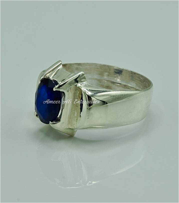 AAE 6844 Chandi Ring 925, Stone: Neelam