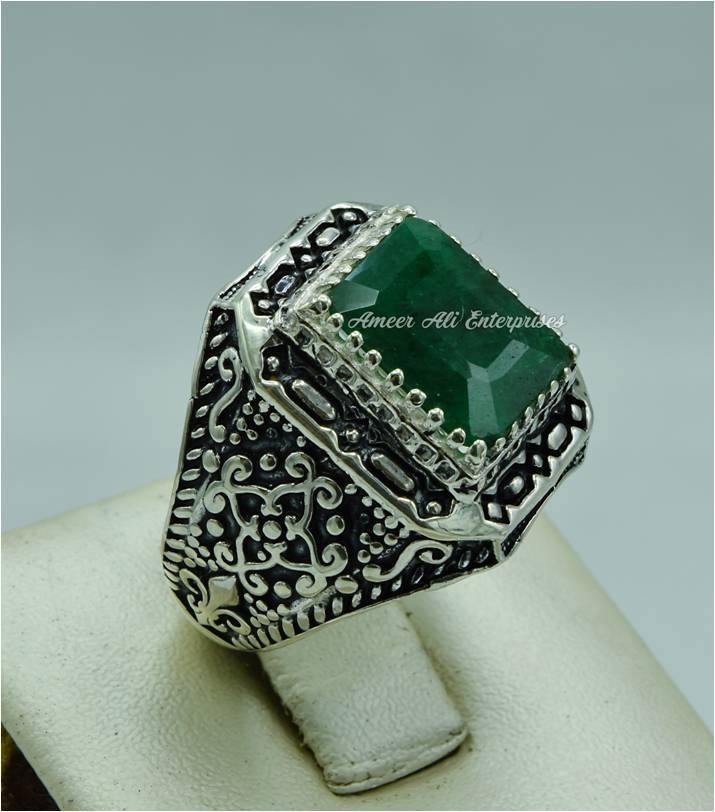 AAE 6718 Chandi Ring 925, Stone: Onyx - AmeerAliEnterprises
