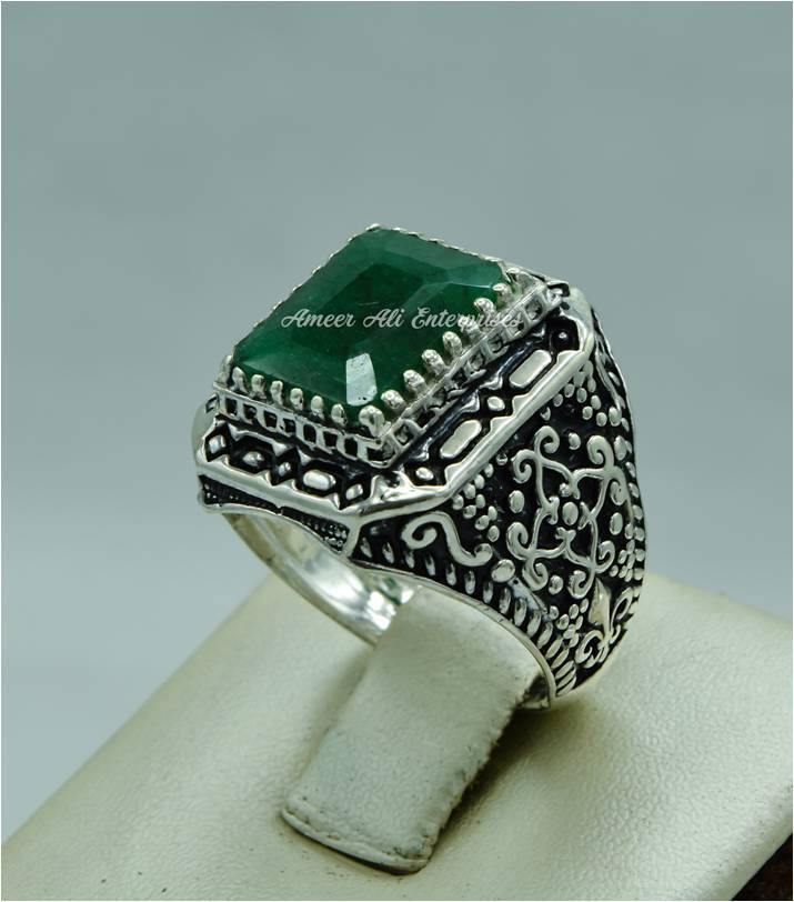 AAE 6718 Chandi Ring 925, Stone: Onyx - AmeerAliEnterprises