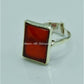 AAE 6819 Chandi Ring 925, Stone: Red Aqeeq