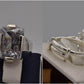 Silver Couple Rings: Pair 44,  Stone: Zircon - AmeerAliEnterprises