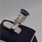 AAE 2469 Chandi Ring 925, Stone: Neelam (Blue Sapphire) - AmeerAliEnterprises