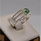 AAE 1608 Chandi Ring 925, Stone Emerald (Zamurd) - AmeerAliEnterprises
