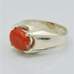 AAE 6276 Chandi Ring 925, Stone: Marjan (Coral)
