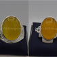Silver Couple Rings: Pair 62, Stone: Yellow Aqeeq (Agate) - AmeerAliEnterprises