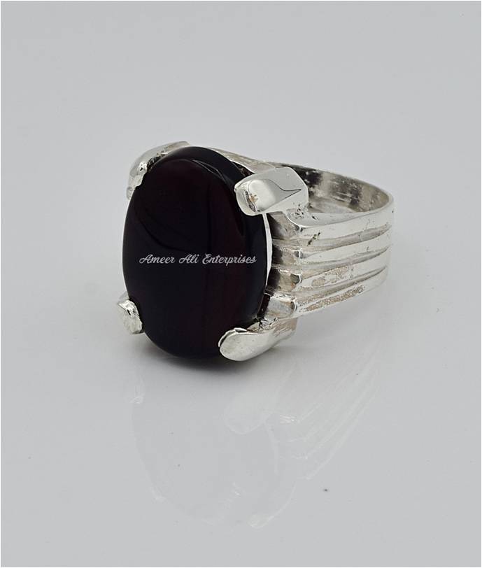 AAE 6563 Chandi Ring 925, Stone: Yamni Aqeeq