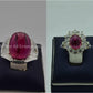 Silver Couple Rings: Pair 145,  Stone: Irani Poota Yaqoot - AmeerAliEnterprises