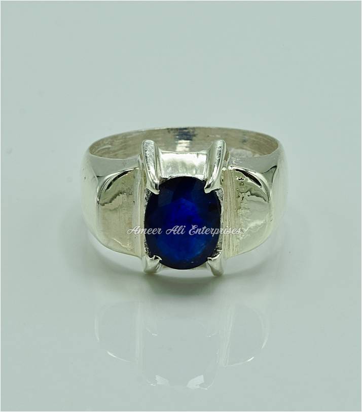 AAE 6844 Chandi Ring 925, Stone: Neelam