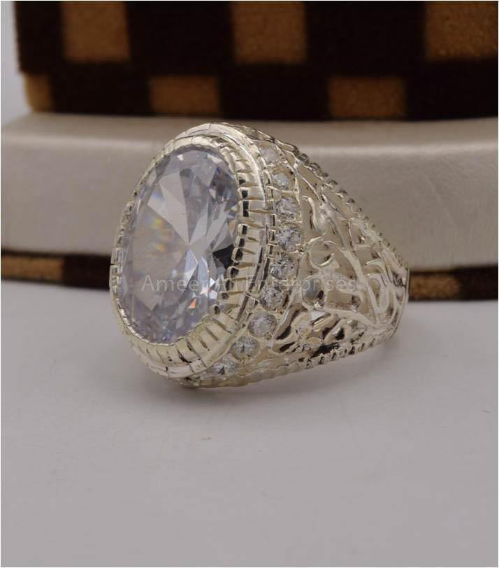 AAE 2483 Chandi Ring 925, Stone: Zircon - AmeerAliEnterprises