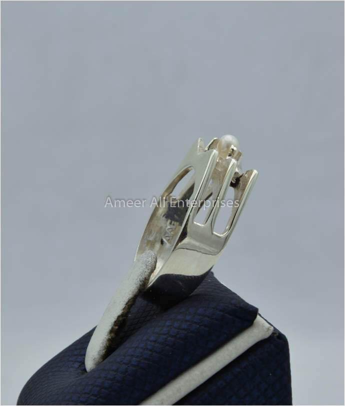 AAE 5803 Chandi Ring 925, Stone Pearl - AmeerAliEnterprises