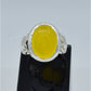 AAE 6591 Chandi Ring 925, Stone: Yellow Aqeeq