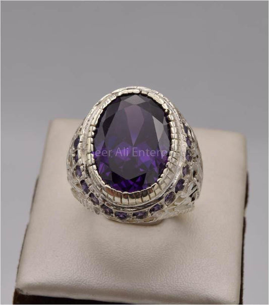 AAE 2484 Chandi Ring 925, Stone: Zircon - AmeerAliEnterprises
