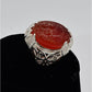 AAE 6570 Chandi Ring 925, Stone: Irani Aqeeq Engraved