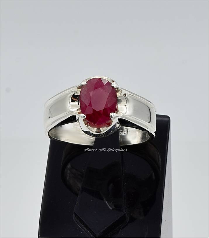 AAE 6635 Chandi Ring 925, Stone: Ruby