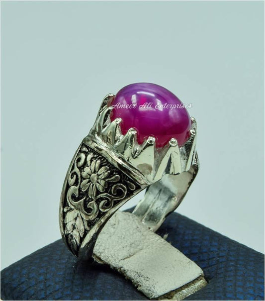 AAE 6771 RUBY STAR 925 CHANDI RING - AmeerAliEnterprises