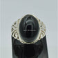 AAE 7805 Chandi Ring 925, Stone: Black Aqeeq