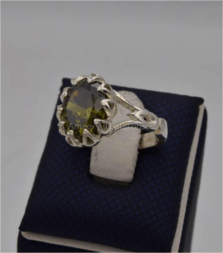 AAE 5629 Chandi Ring 925, Stone: Zircon - AmeerAliEnterprises