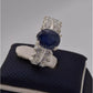 AAE 2469 Chandi Ring 925, Stone: Neelam (Blue Sapphire) - AmeerAliEnterprises