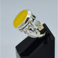 AAE 6591 Chandi Ring 925, Stone: Yellow Aqeeq
