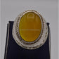AAE 2312 Chandi Ring 925, Stone: Yellow Aqeeq - AmeerAliEnterprises