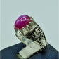 AAE 6771 RUBY STAR 925 CHANDI RING - AmeerAliEnterprises