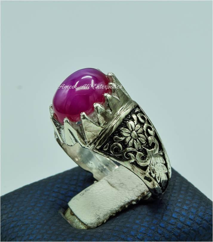 AAE 6771 RUBY STAR 925 CHANDI RING - AmeerAliEnterprises