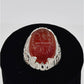 AAE 6570 Chandi Ring 925, Stone: Irani Aqeeq Engraved
