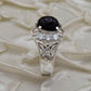 AAE 0328 Chandi Ring 925, Stone Opal (Black) - AmeerAliEnterprises