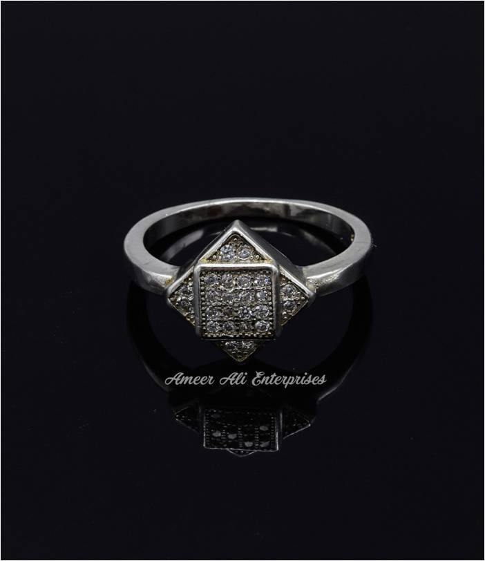 AAE 5757 Chandi Ring 925, Stone: Zircon - AmeerAliEnterprises