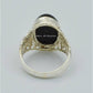 AAE 7805 Chandi Ring 925, Stone: Black Aqeeq