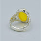 AAE 6591 Chandi Ring 925, Stone: Yellow Aqeeq