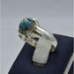 AAE 5853 Chandi Ring 925, Stone: Shajri Feroza - AmeerAliEnterprises