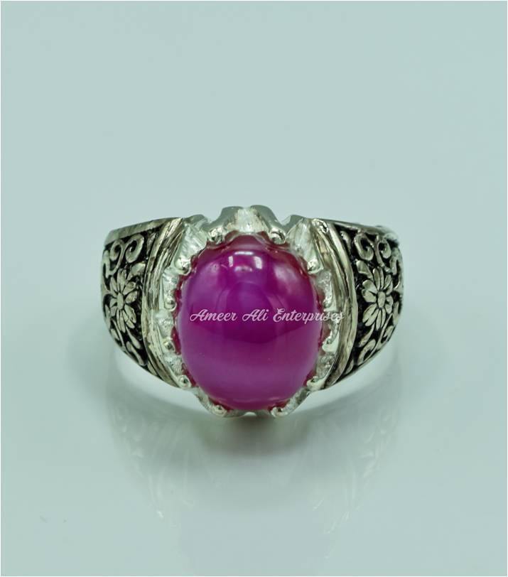 AAE 6771 RUBY STAR 925 CHANDI RING - AmeerAliEnterprises