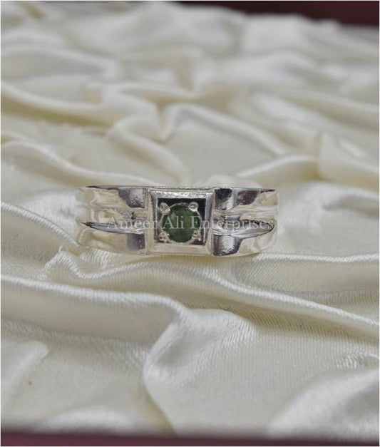 AAE 3514 Chandi Ring 925, Stone Emerald (Zamurd)