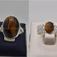 Silver Couple Rings: Pair 102,  Stone: Tiger's Eye - AmeerAliEnterprises