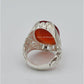AAE 6570 Chandi Ring 925, Stone: Irani Aqeeq Engraved