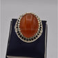 AAE 4372 Chandi Ring 925, Stone: Red Aqeeq - AmeerAliEnterprises