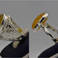 Silver Couple Rings: Pair 62, Stone: Yellow Aqeeq (Agate) - AmeerAliEnterprises