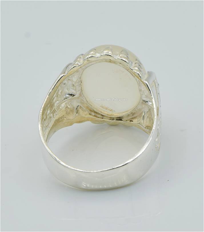 AAE 6258 Chandi Ring 925, Stone: Dur e Najaf