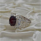 AAE 1136 Chandi Ring 925, Stone: Ruby (Yaqoot) - AmeerAliEnterprises