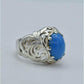 AAE 5801 Chandi Ring 925, Stone: Feroza - AmeerAliEnterprises
