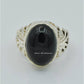 AAE 7805 Chandi Ring 925, Stone: Black Aqeeq